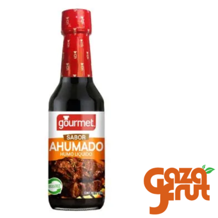 Botella de humo líquido, ideal para marinar carnes, pescados y preparar salsas ahumadas.